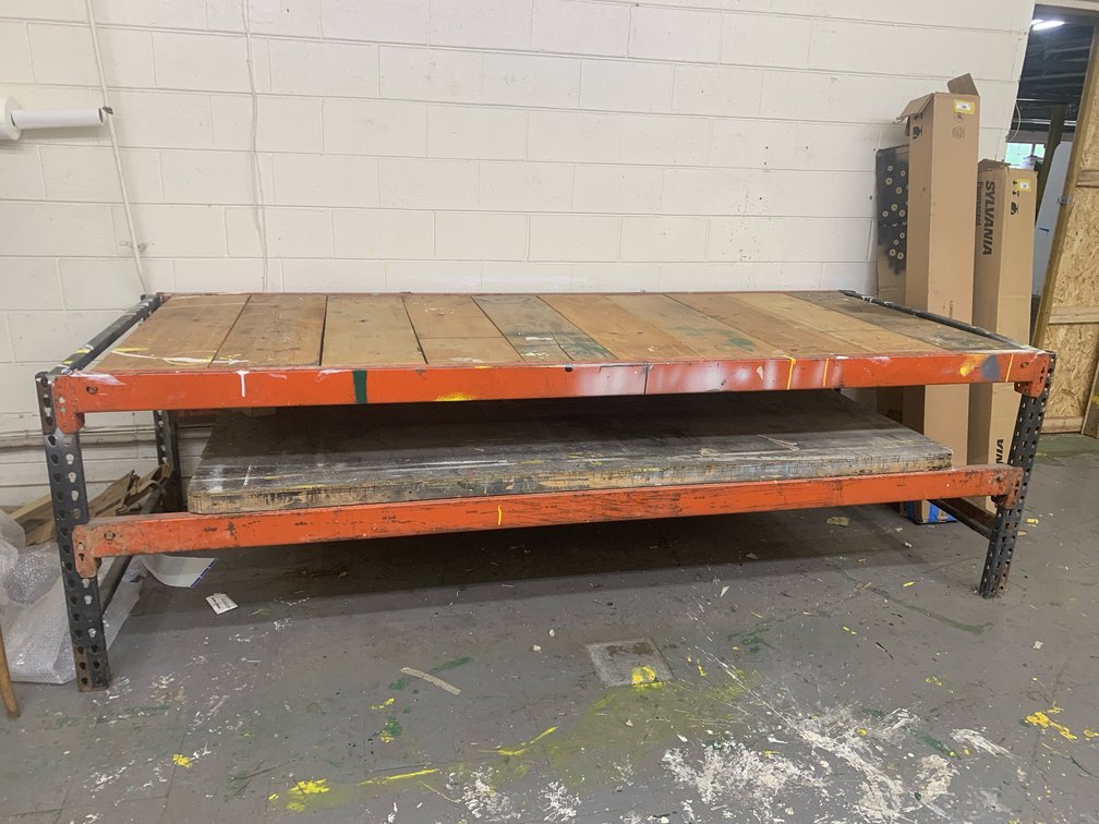 Shop Table. 120” Long. 36” Tall. 48” Wide