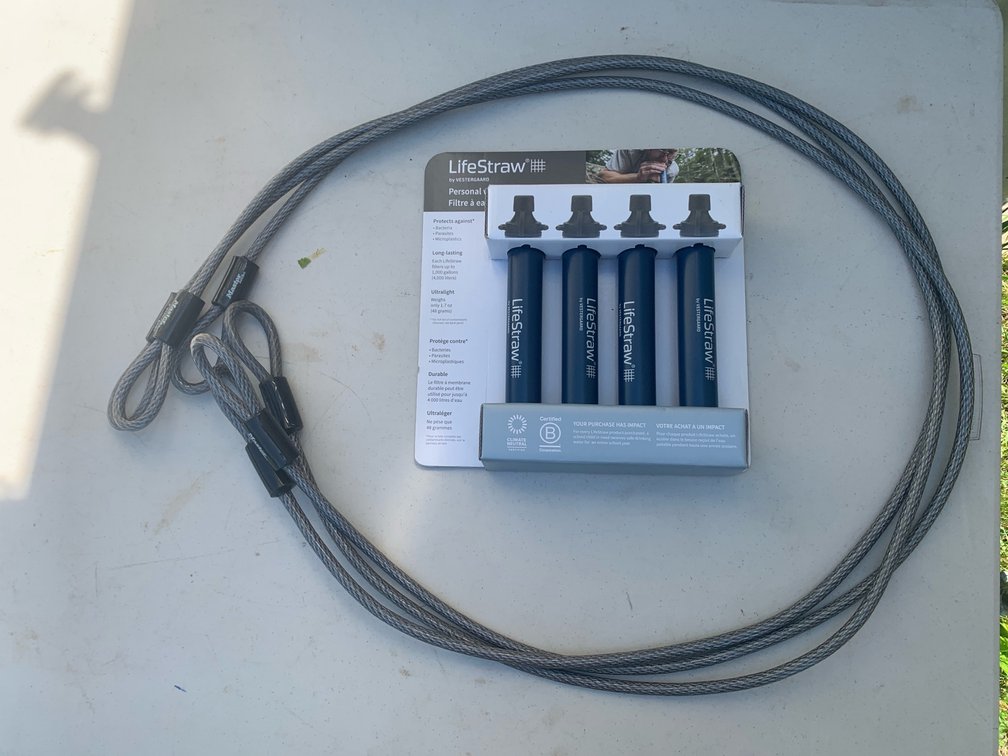 Three 70” Long Master Lock Cables and A New Four Pack Of Life