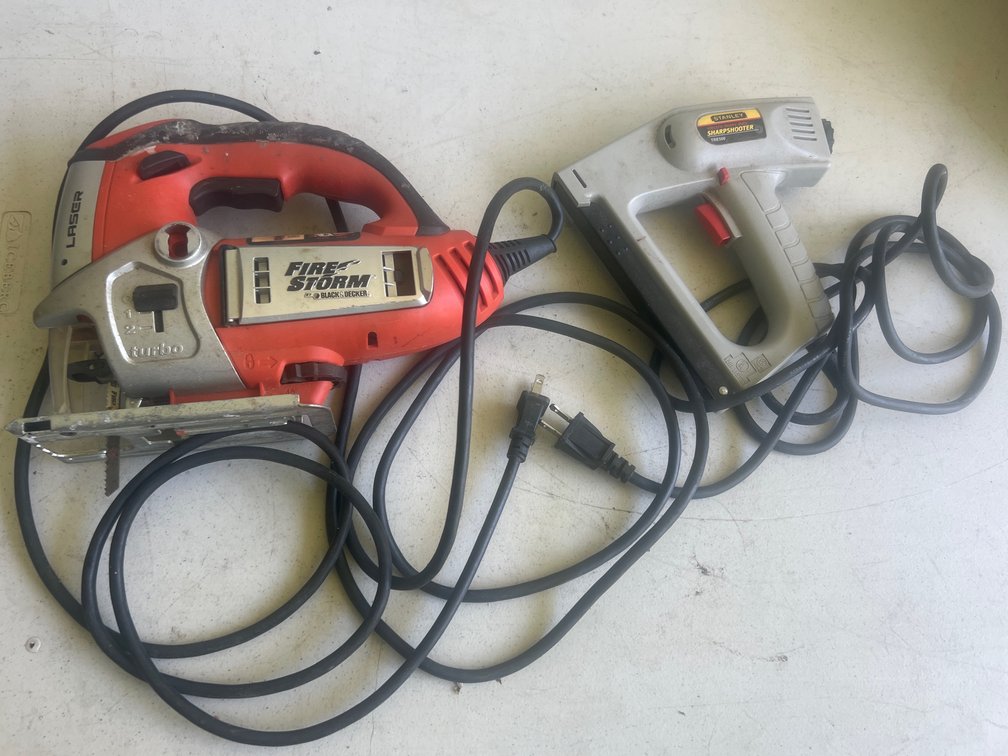 Black&DeckerFire Storm  Laser Jig Saw & Stanley Sharpshooter Heavy Duty Electric Stapler