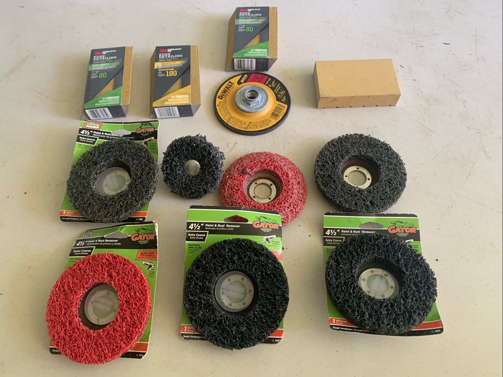 Assortment Of Sanding Blocks and Grinding Wheels