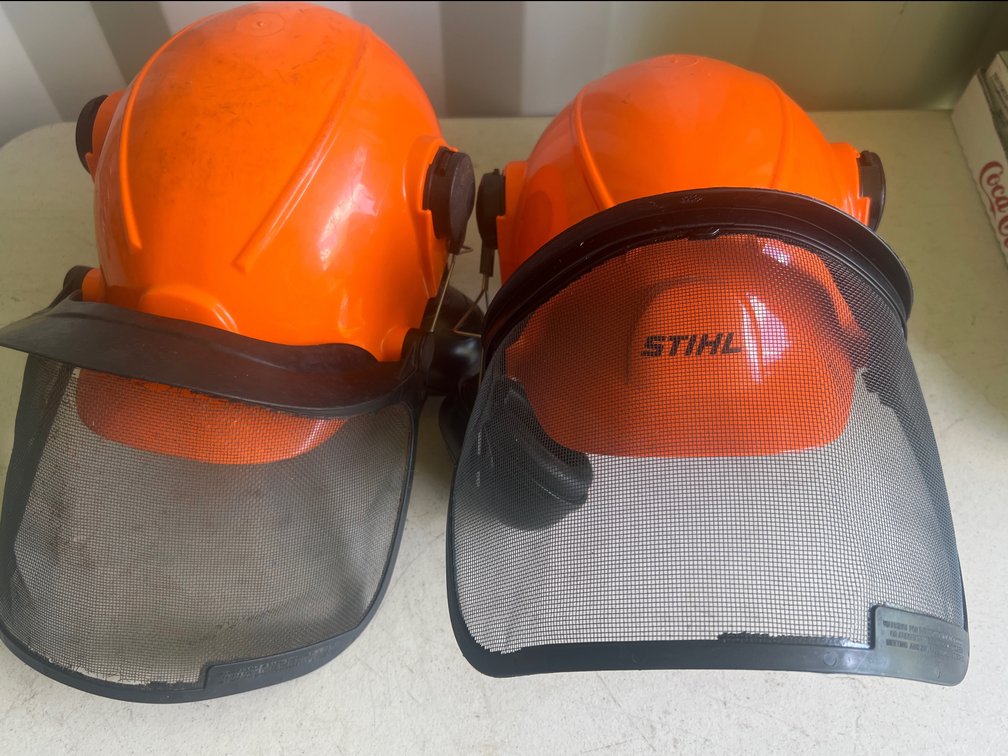 Stihl Safety Helmets With Ear Protection and Eye Protection - One Helmet is New