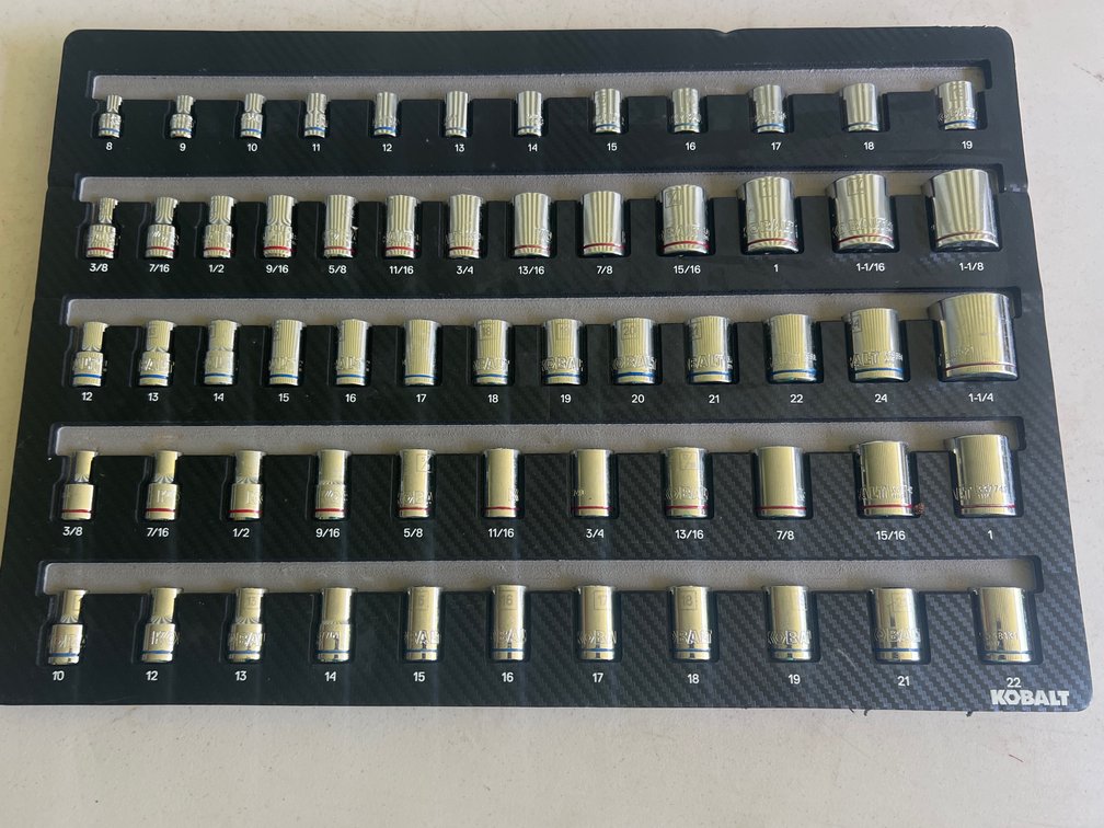 Kobalt Socket Set - Sizes up to 1.25” & 24mm