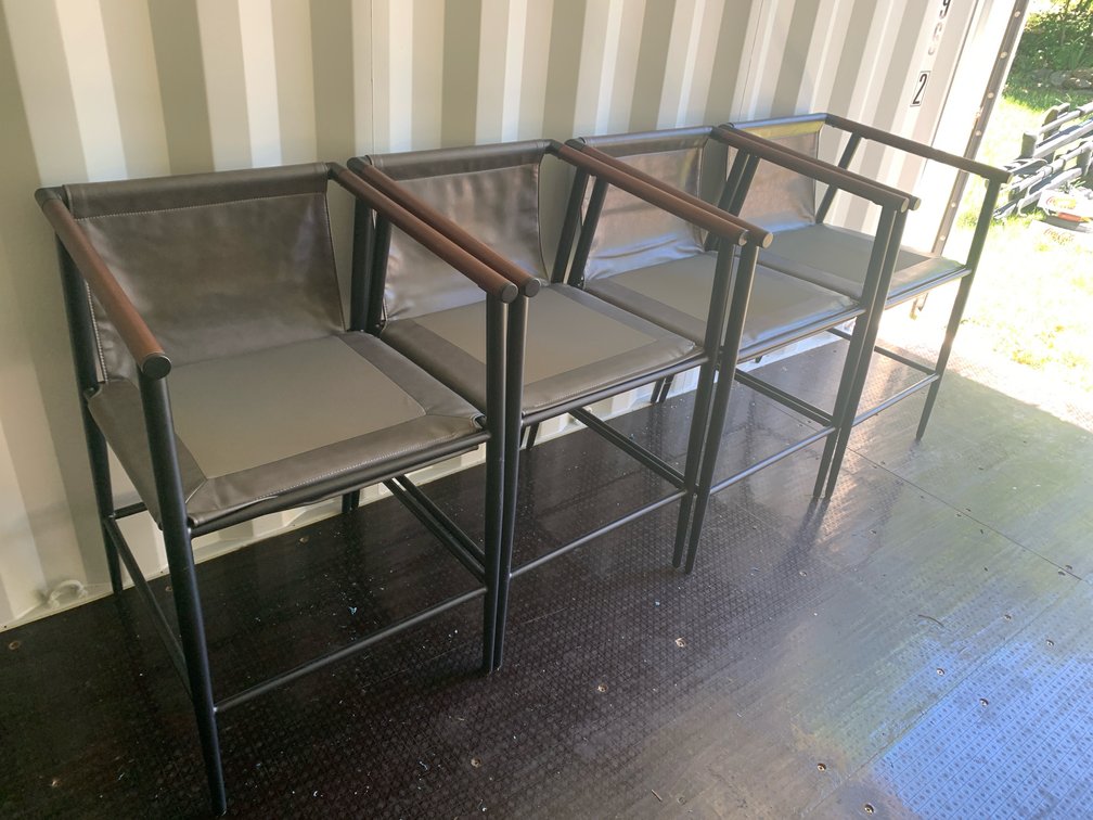 Modern Industrial Metal Bar Stools - Back 34"H Seat 23"H 21"W