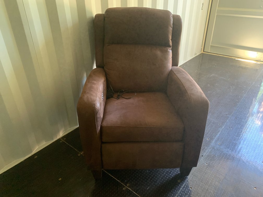 Faux Suede Power Recliner with Nailhead Trim - Seat is 20"H With Depth of 20" Width 22''