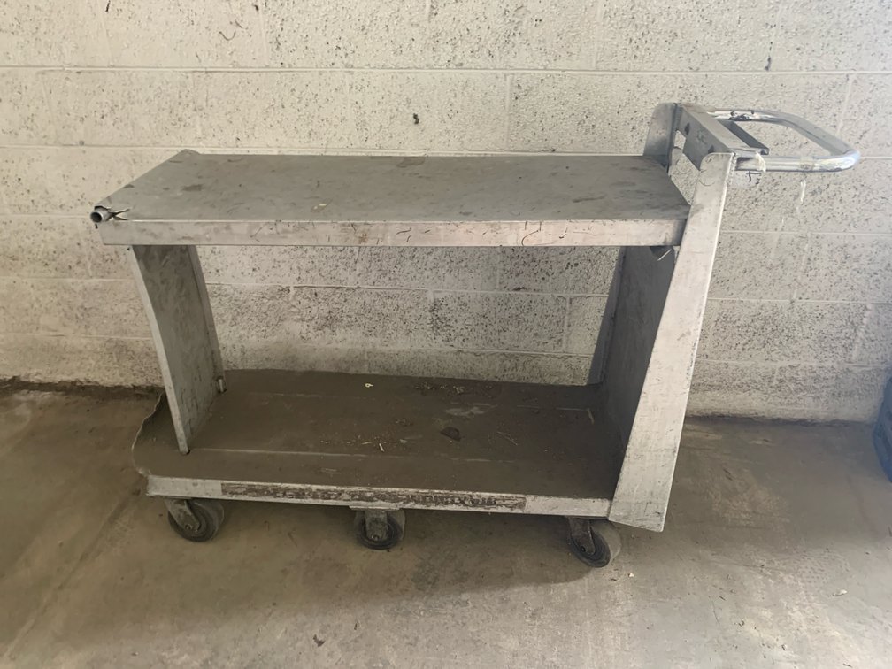 Heavy-Duty Metal Two-Shelf Utility Cart
