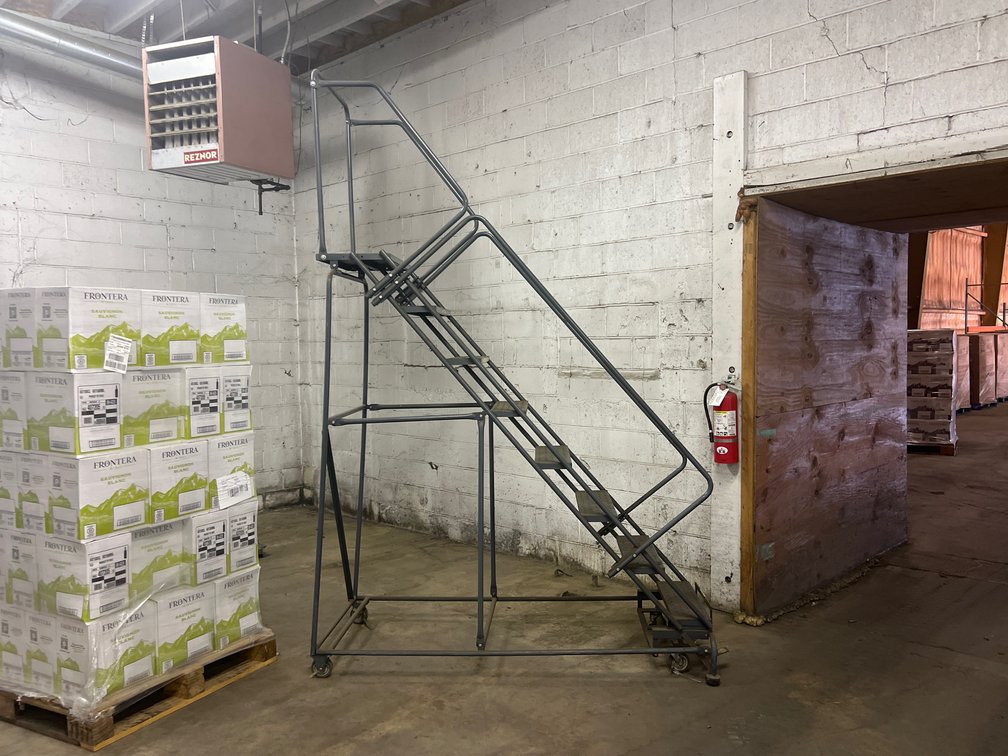 Industrial Rolling Steel Warehouse Ladder
