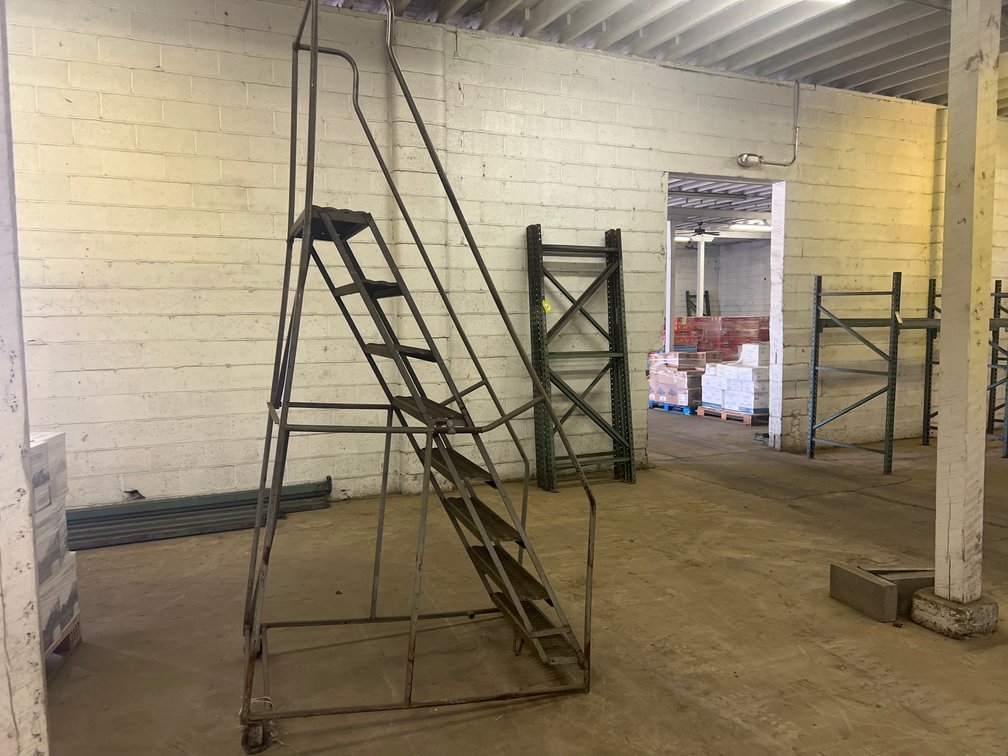 Industrial Rolling Metal Step Ladder