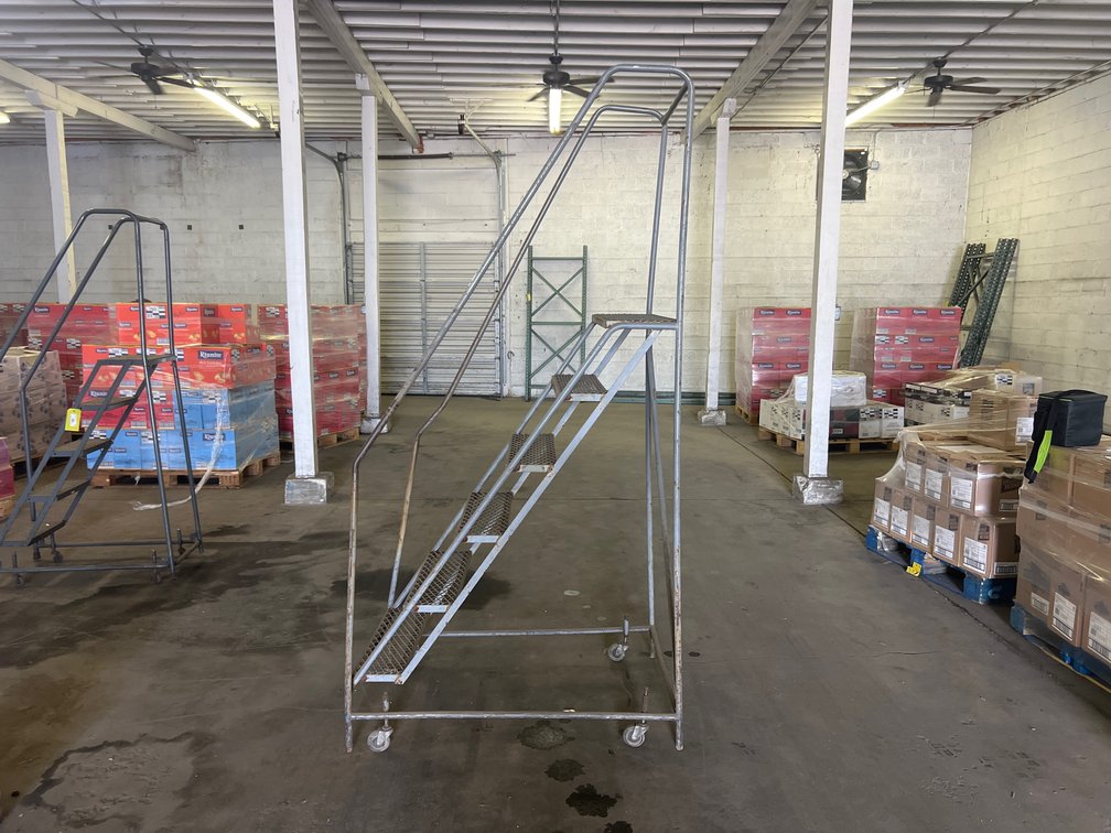 6-Step Metal Rolling Warehouse Ladder