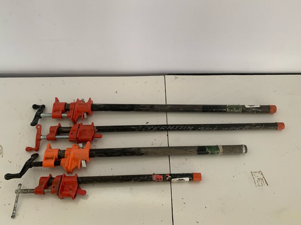 Pittsburgh 3/4-Inch Pipe Clamps Two 30” Long, One Is 24” and One Is 18”