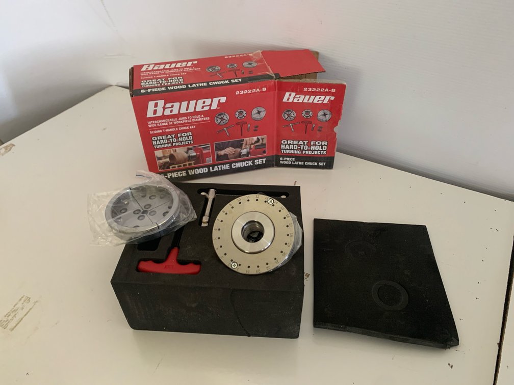 Bauer 23222A-B 6-Piece Wood Lathe Chuck Set