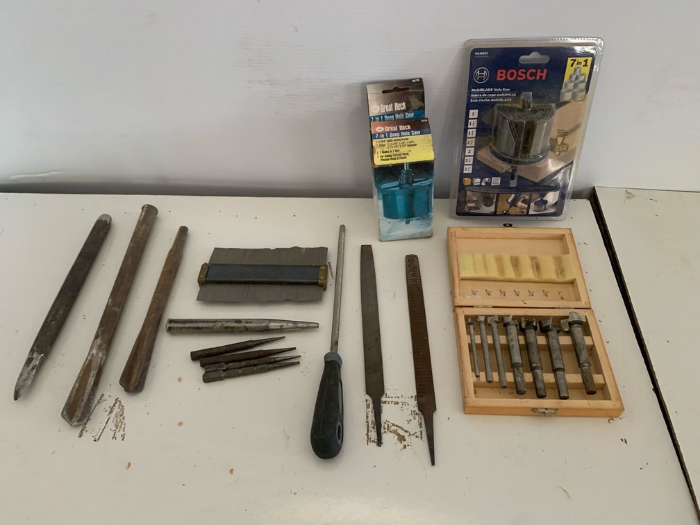 Bosch & Great Neck Hole Saws, Forstner Bits & Assorted Hand Tools