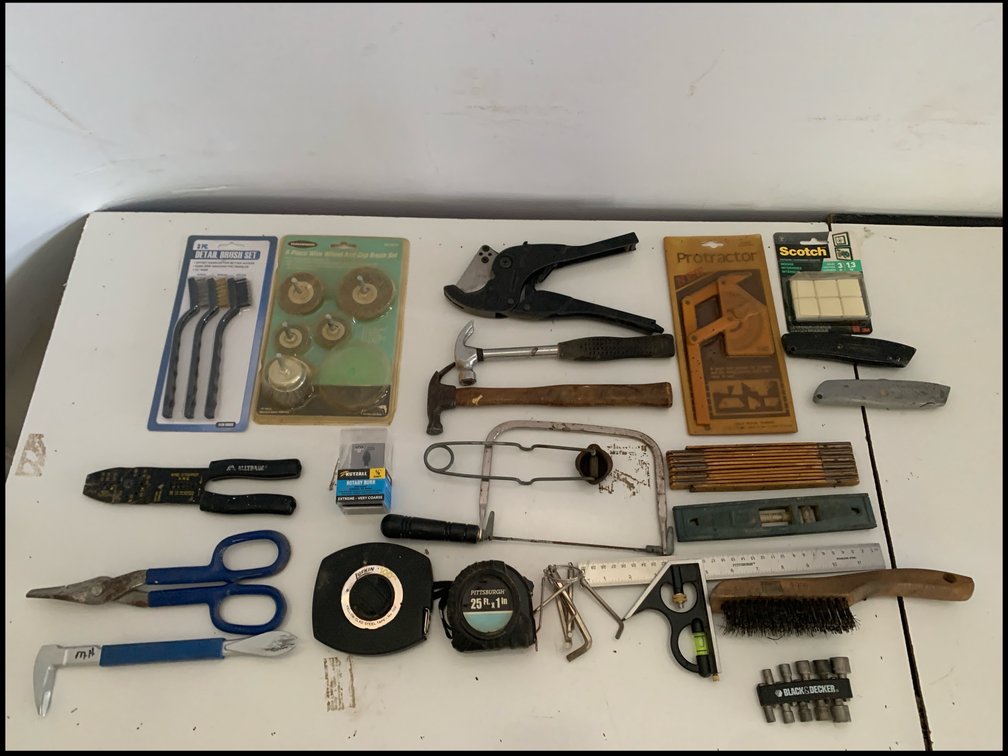 23-Piece Assorted Hand Tools & Hardware Lot