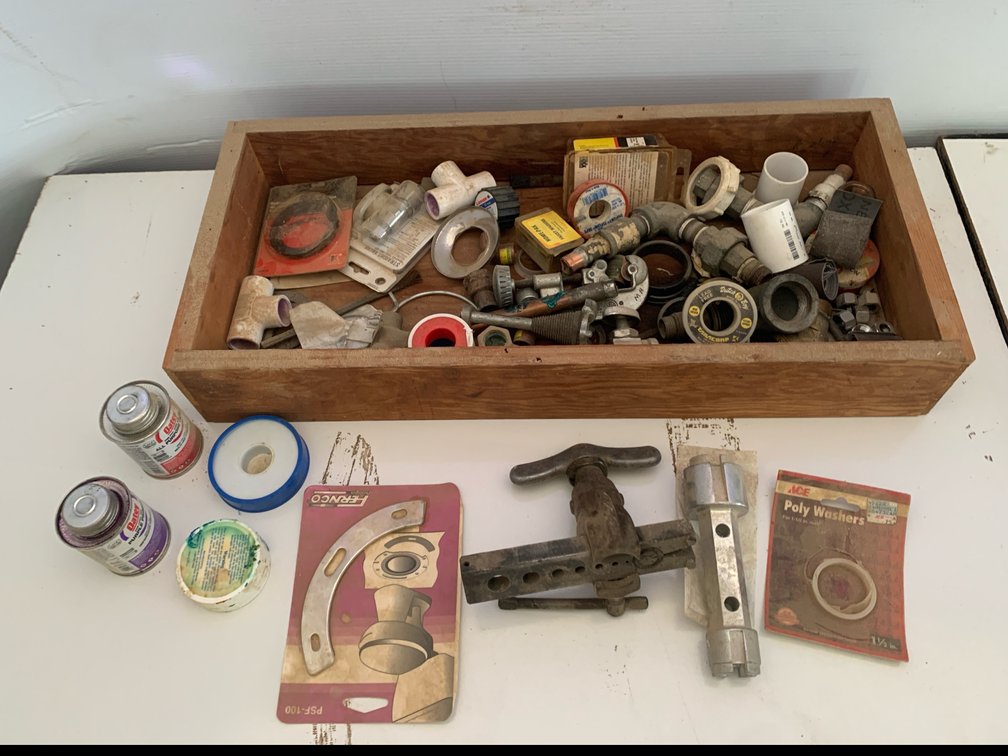Mixed Plumbing Tools and Hardware Lot