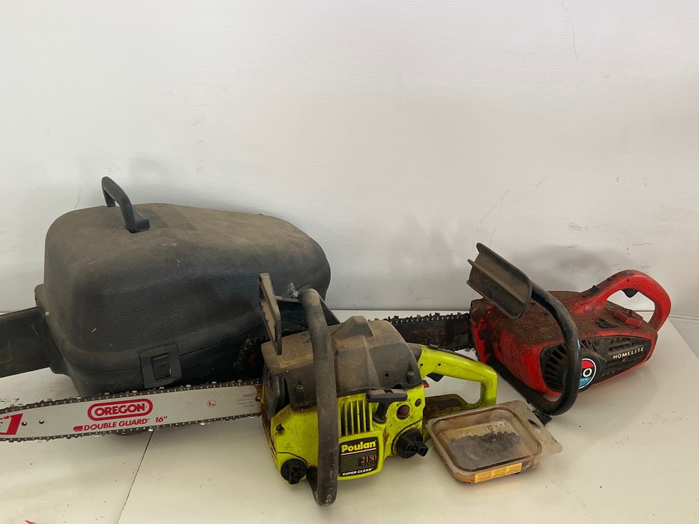 Poulan and Homelite Gas Chainsaws. Do Not Run