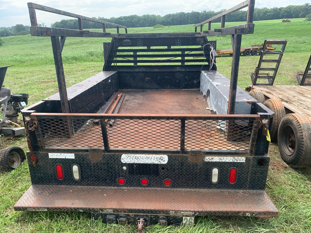 Truck Bed With Tool Boxes and Ladder Racks