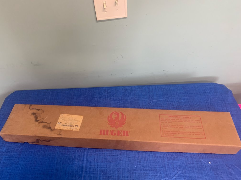 Ruger Model .44 Self-Loading Rifle Cardboard Box