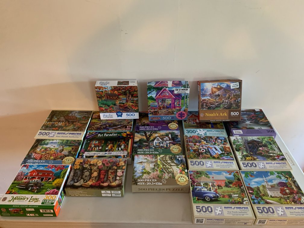 Boxed 300-Piece and 500-Piece Jigsaw Puzzles