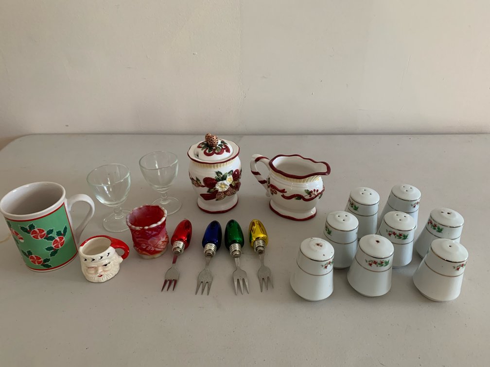 Holiday Ceramic Tableware, Drinkware, and Appetizer Forks