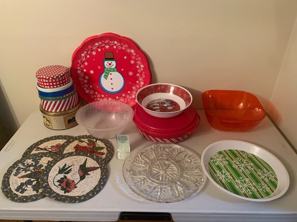 Holiday Serving Trays, Decorative Tins, and Tableware