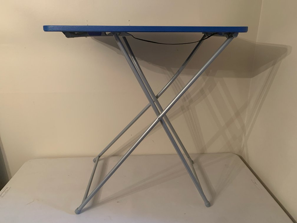 Folding Personal Tray Table with Blue Top