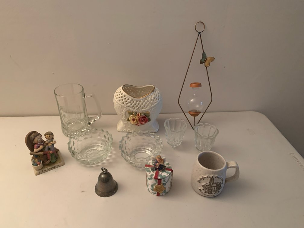 Ceramic Mugs, Glassware, Figurines, and Tabletop Decor
