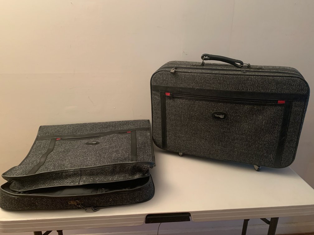 Hampshire Gray and Black Tweed Luggage Set