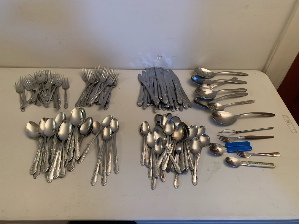 Stainless Steel Floral Flatware and Utensils