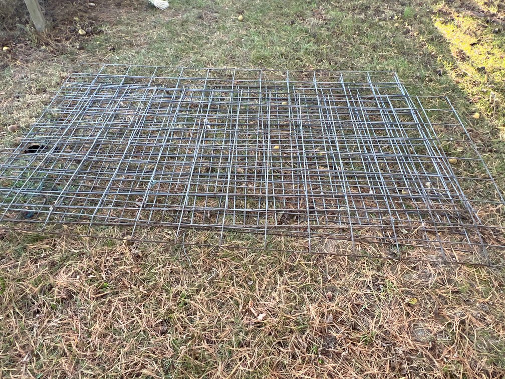 Lot of 6 Panels Approx 8ft lgth. Stack of Welded Wire Mesh Grid Panels