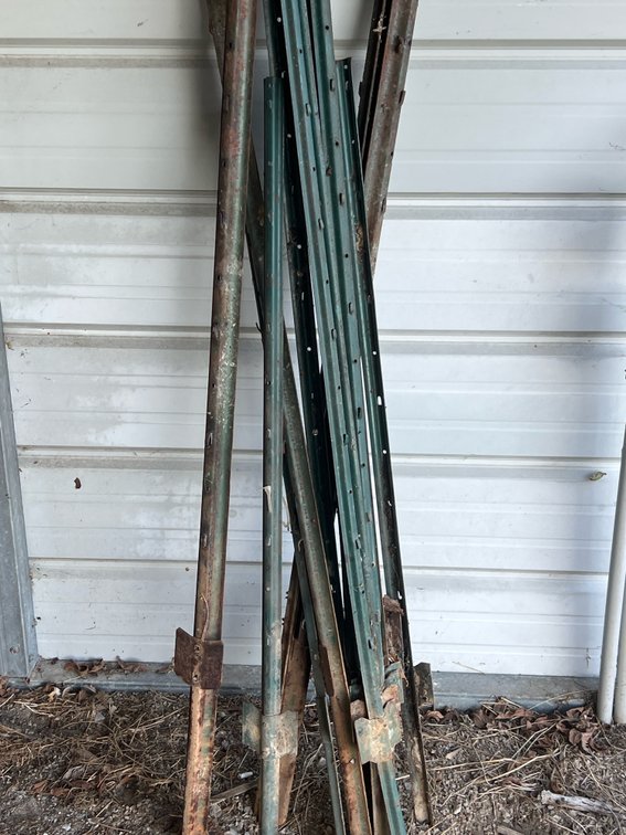 Lot of 14 Green Metal T-Posts and U-Channel Fence Posts