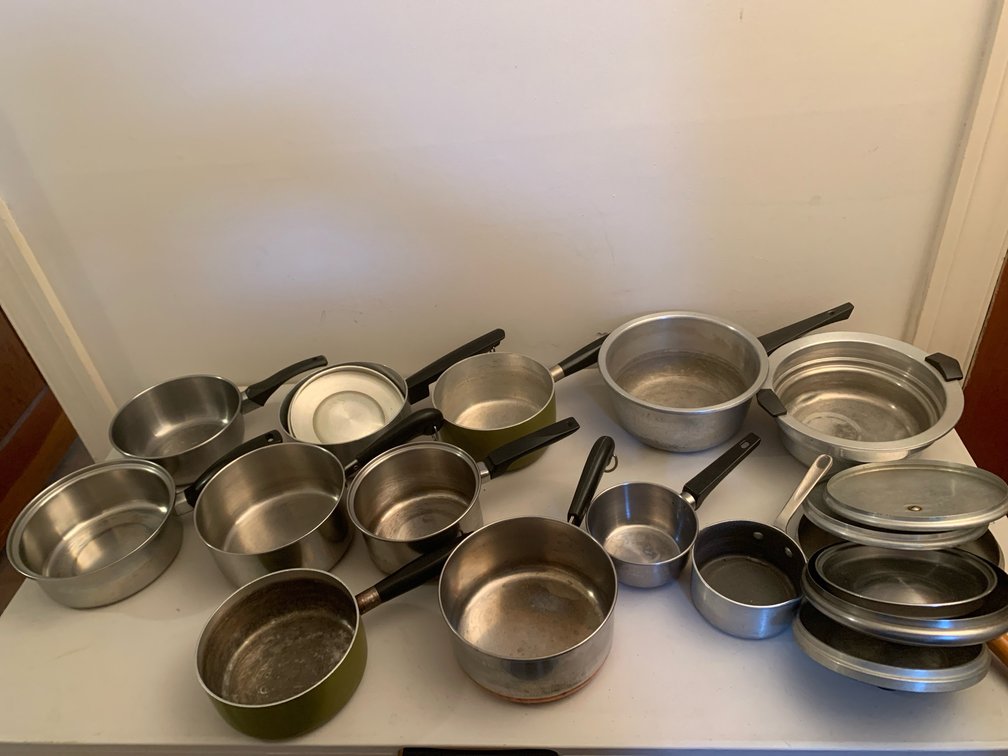 Metal Saucepans, Double Boiler Pot, and Cookware Lids