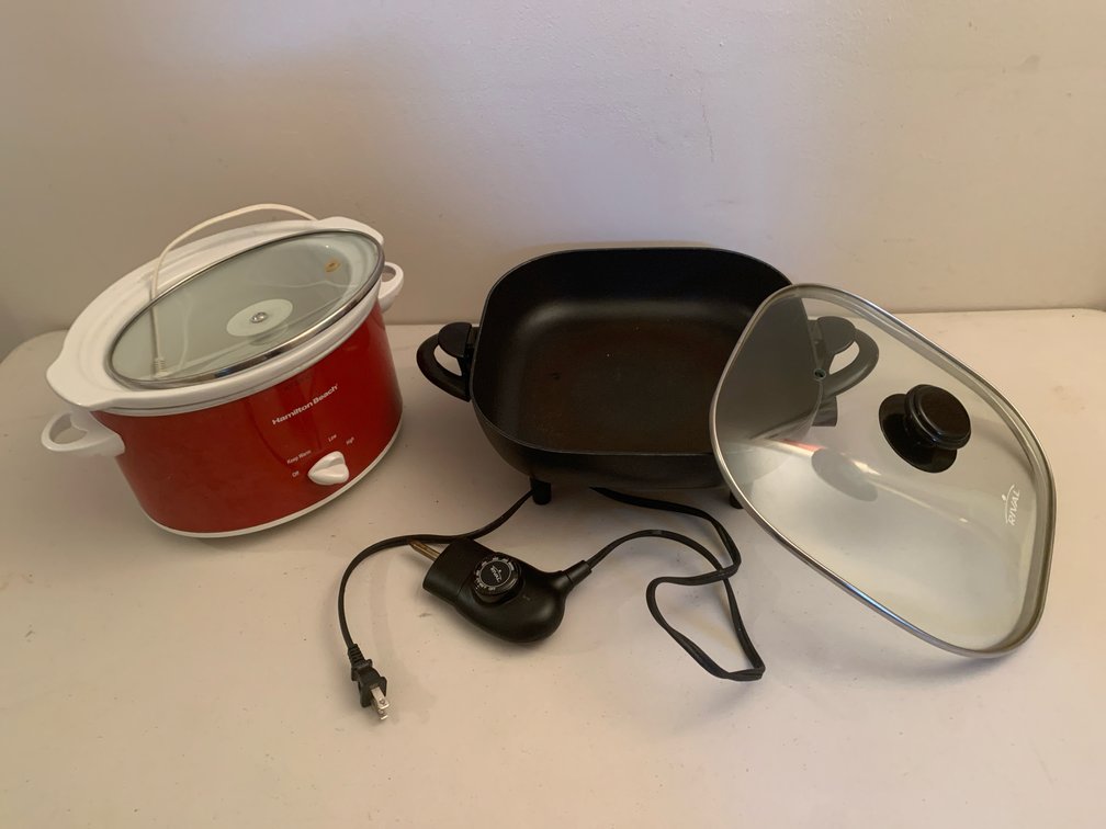 Oval Slow Cooker and Square Electric Skillet