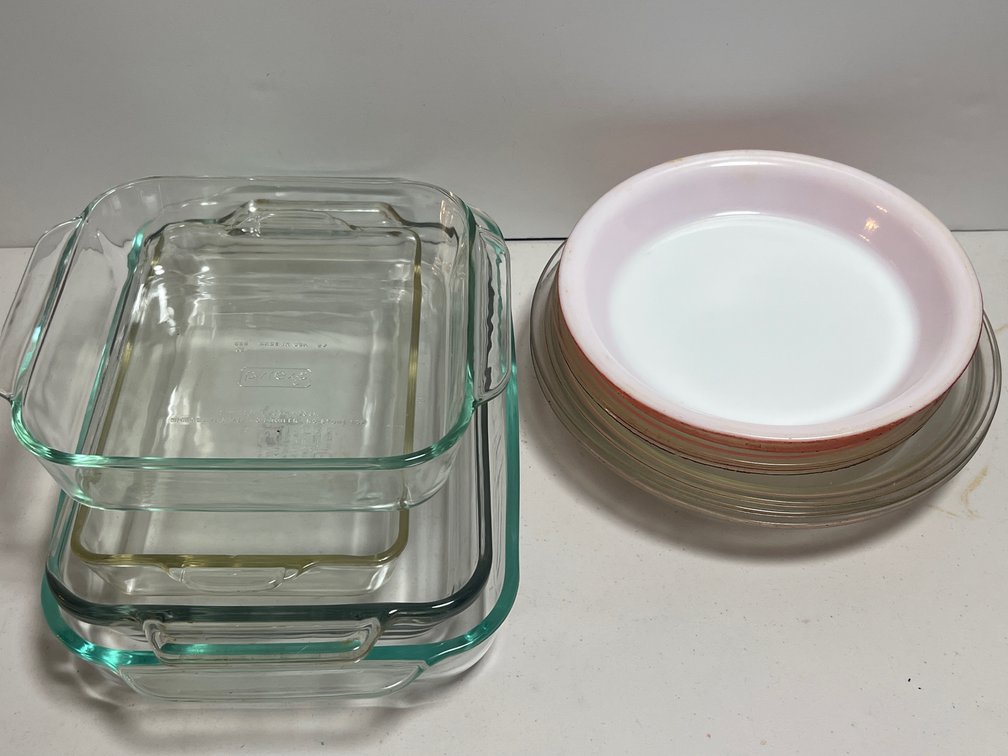 Glass Baking Dishes, Loaf Dish, and Pie Plates