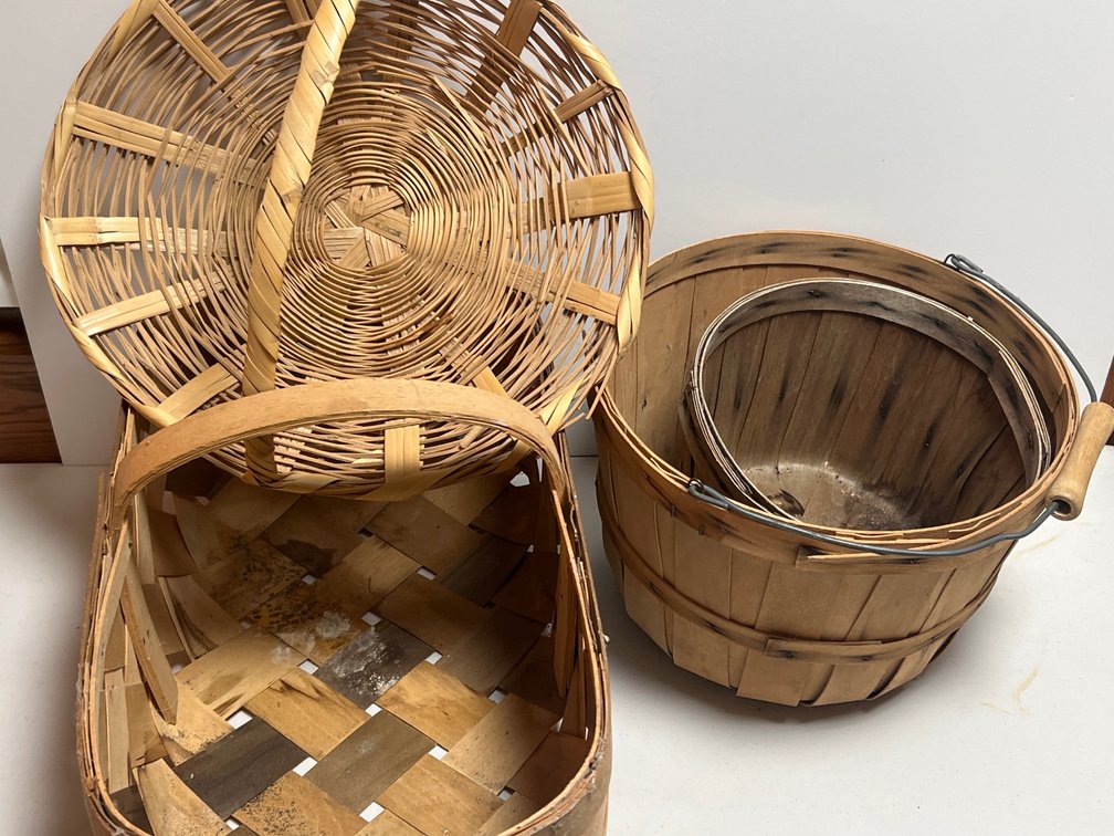 Woven Splint and Wooden Stave Baskets