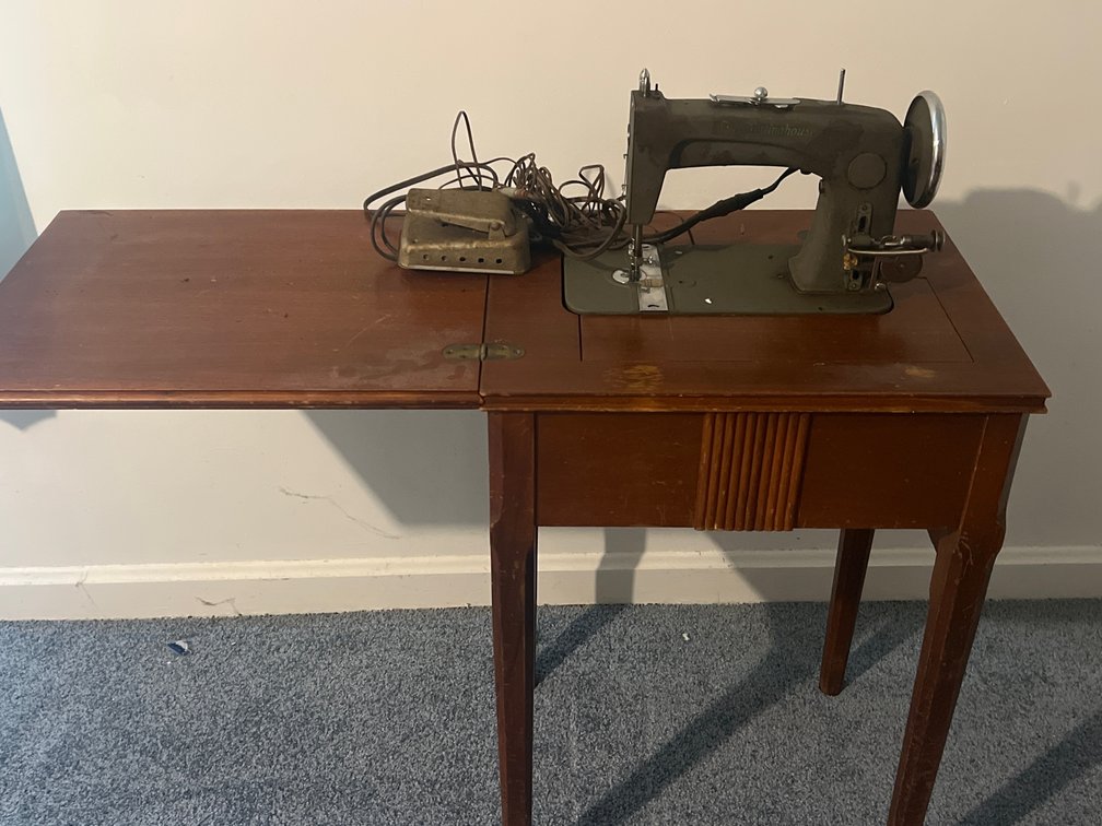 Free-Westinghouse Sewing Machine in Wooden Cabinet