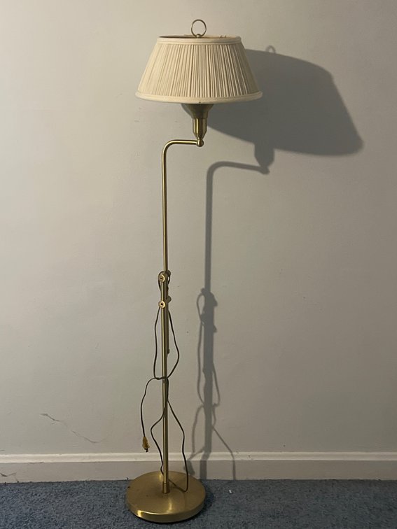 Adjustable Brass-Tone Swing-Arm Floor Lamp