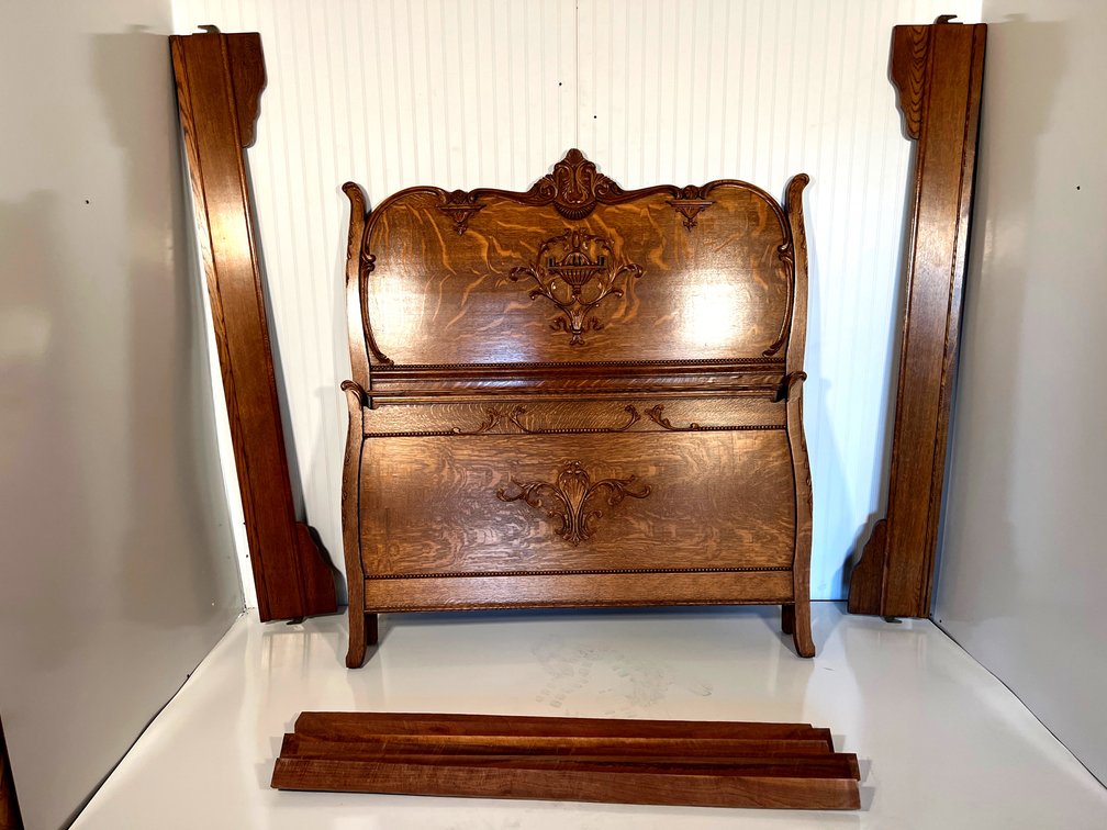 Vintage Early 1900’s Serpentine Full Bed Frame