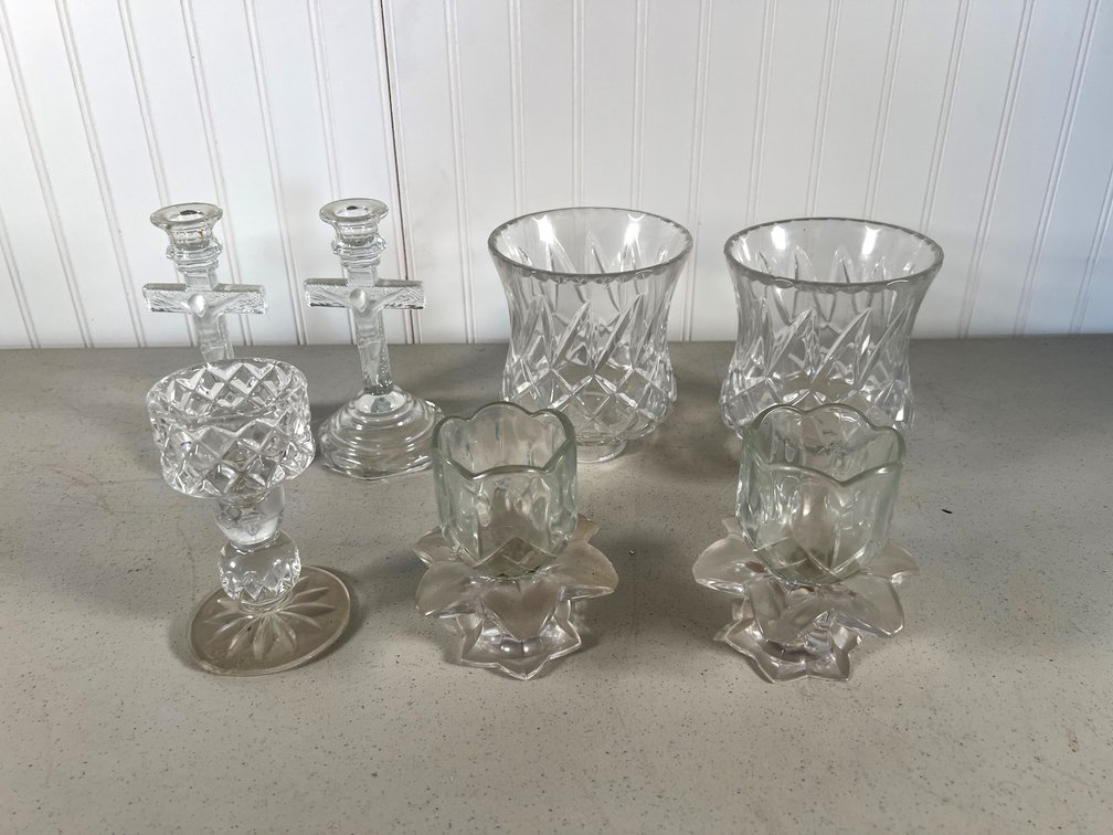 Lot of Assorted Glass Candle Holders and Globes