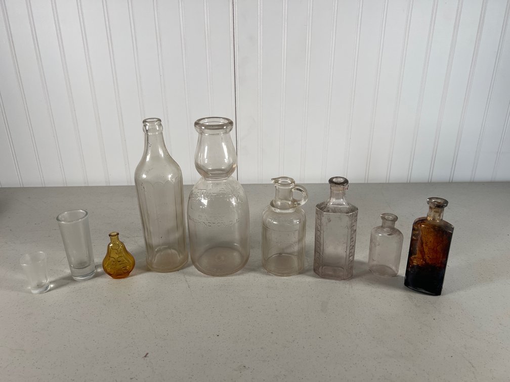 Collection of Vintage Glasses and Bottles
