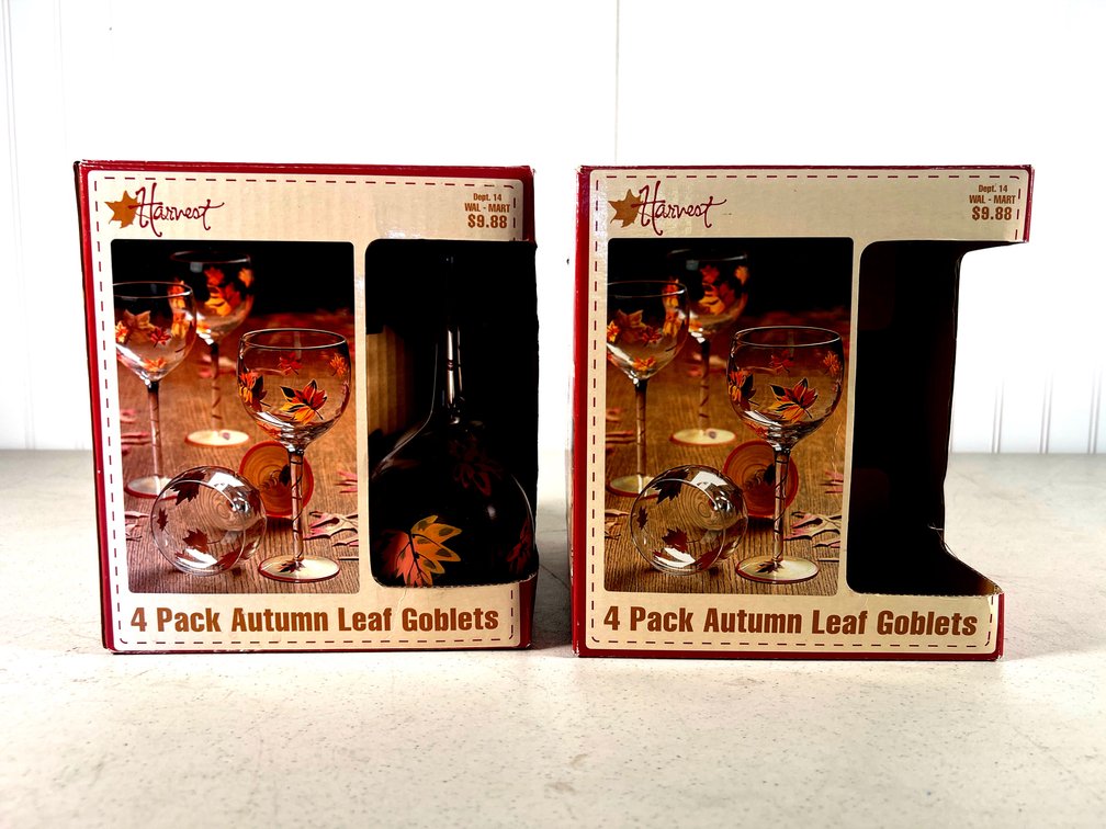 Lot of 7 Autumn Leaf Goblets
