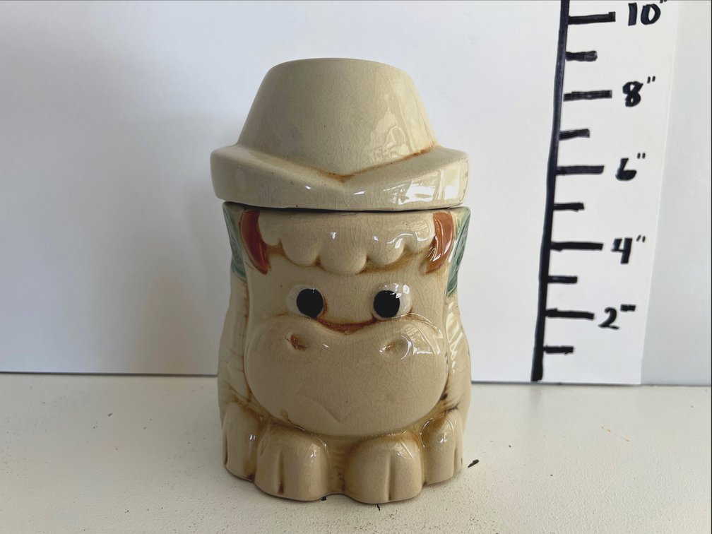 Small Cow with Hat Cookie Jar