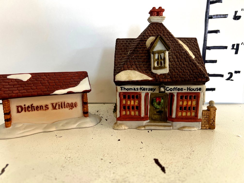 Dicken’s Series -“Coffee House”  and “Dickens’ Village Sign”
