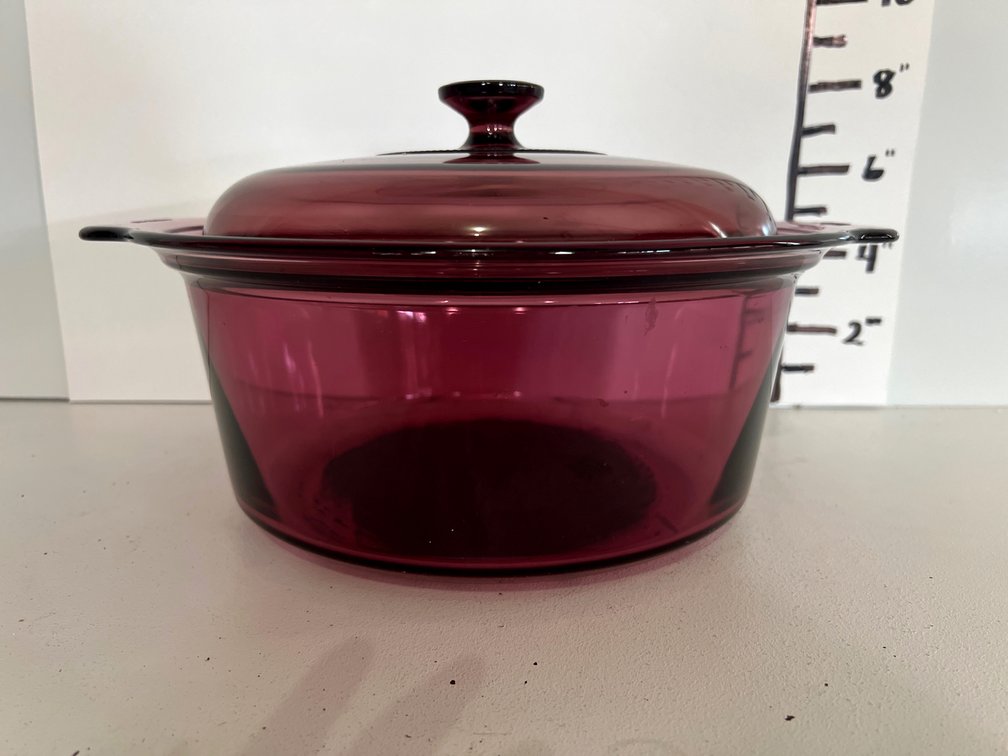Vintage Corning Vision Cranberry 5L Glass Dutch Oven