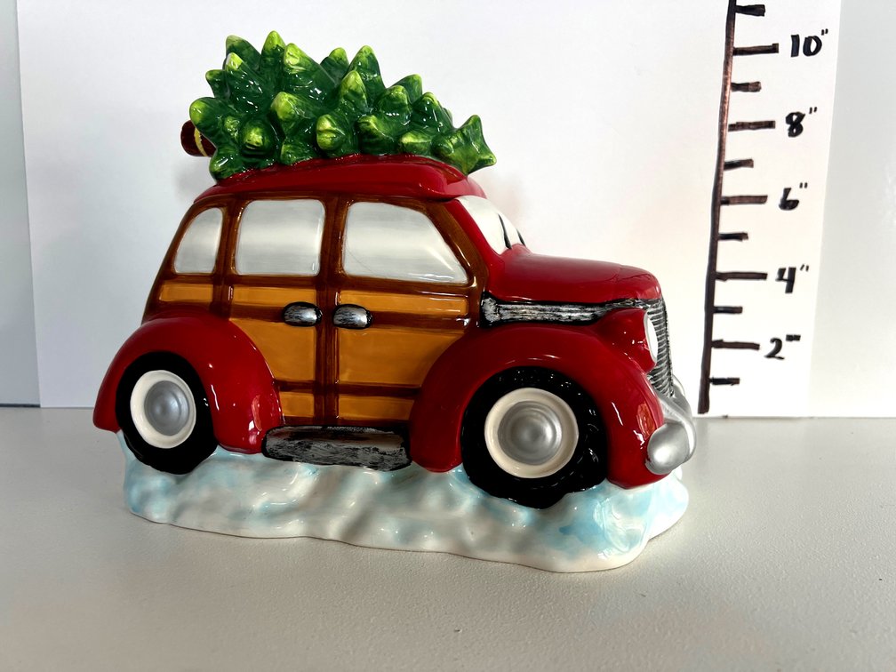 Christmas Car with Tree Cookie Jar