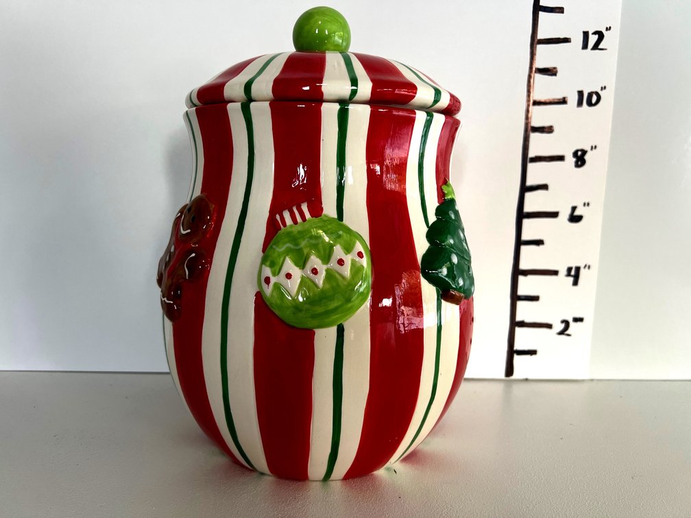 Cracker Barrel Candy Stripe Cookie Jar