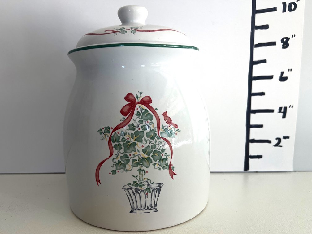 Christmas Crock Style Cookle Jar