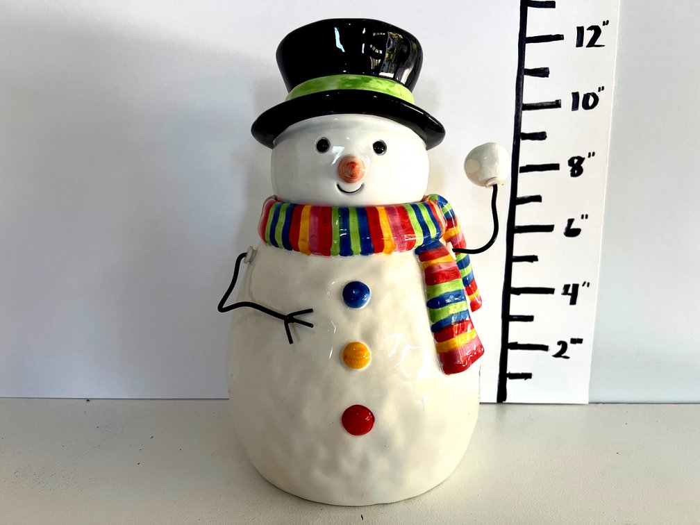 Snowman with moveable arms Cookie Jar
