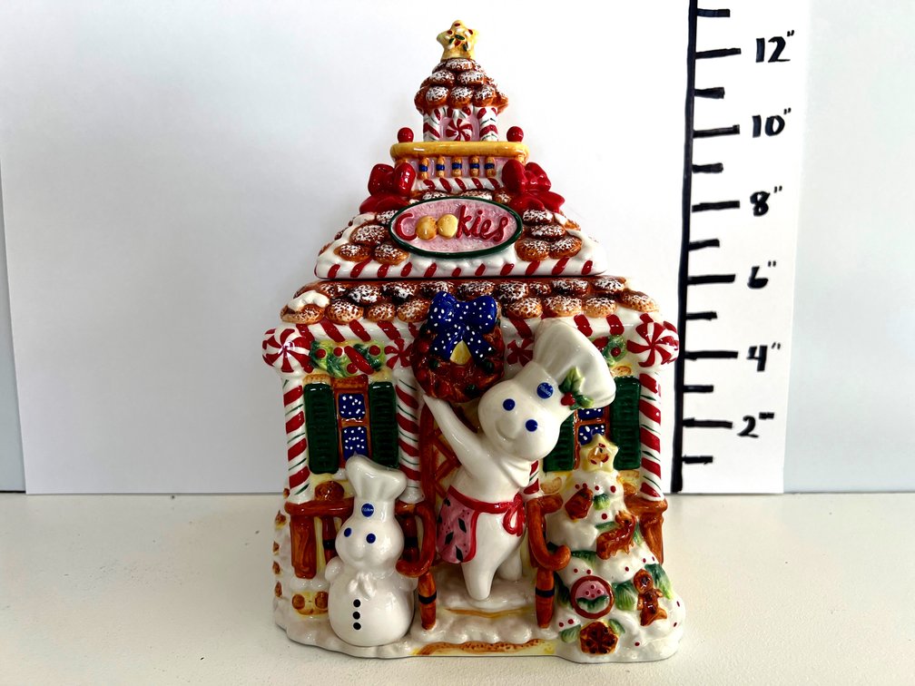 The Pillsbury Doughboy Gingerbread House Christmas Cookie Jar 