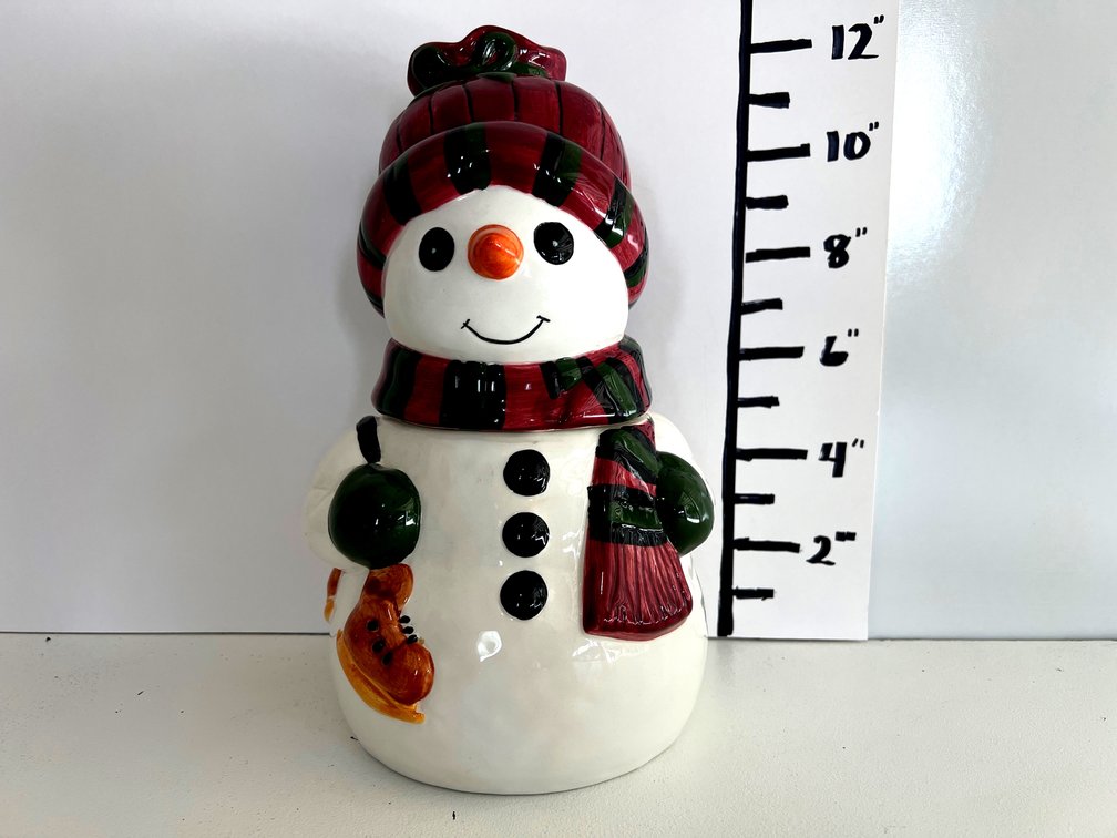 Snowman with Skates Cookie Jar