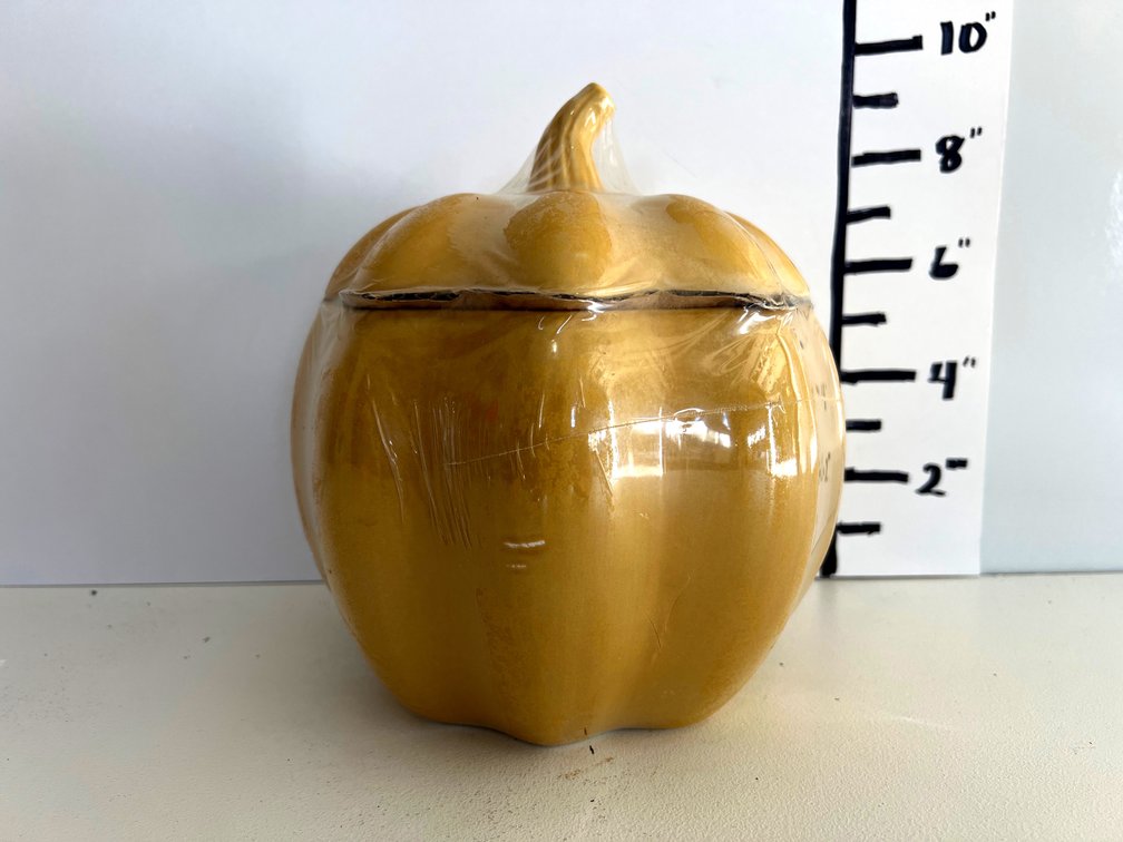 Golden Pumpkin Cookie Jar - Still in Wrapping