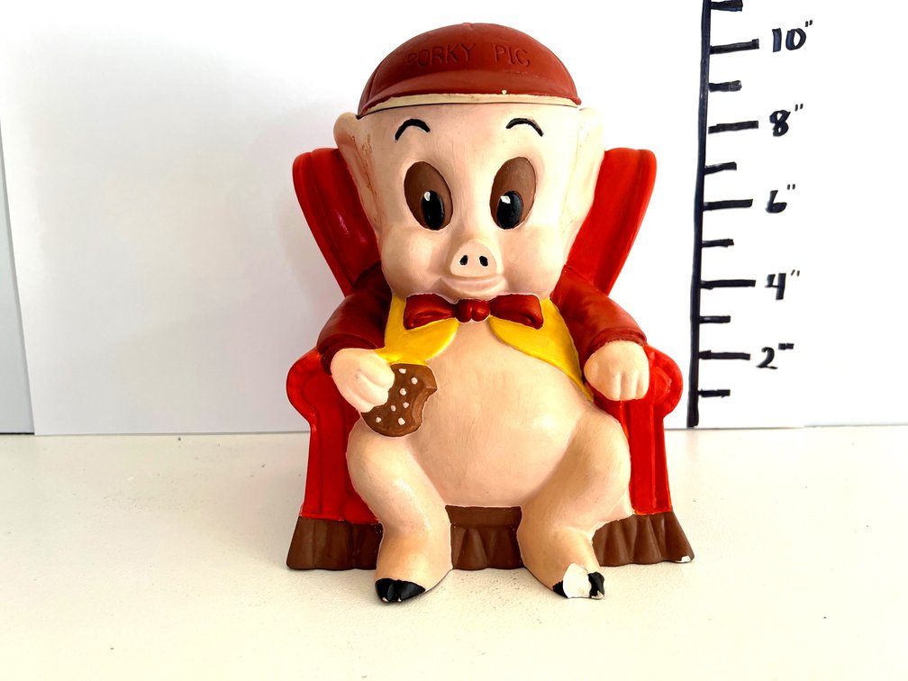 Porky Pig Hand Painted Cookie Jar
